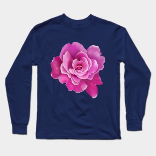 Pink Rose Drawing Long Sleeve T-Shirt